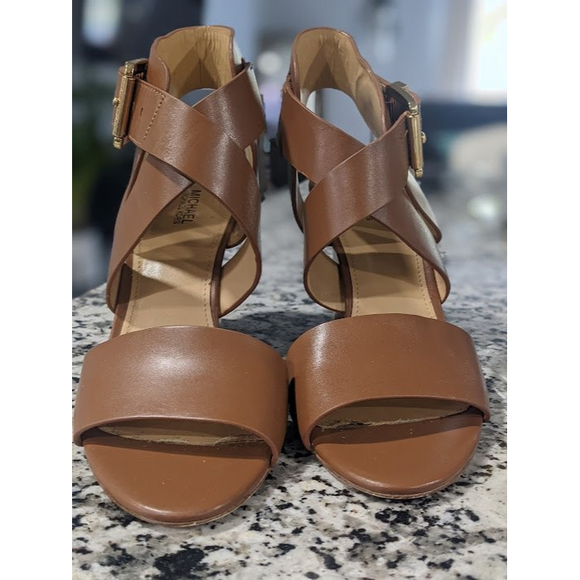 Michael Kors Brown Leather Heels 7M - Picture 2 of 8